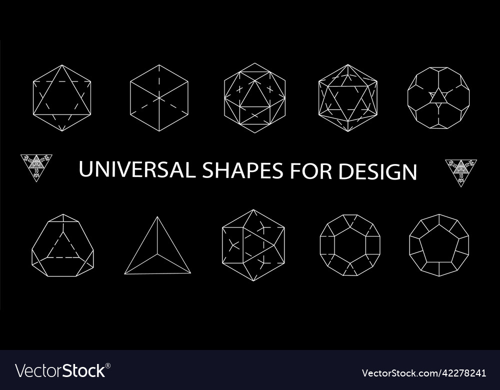 Set geometry elements isolated vector image Set geometry elements isolated