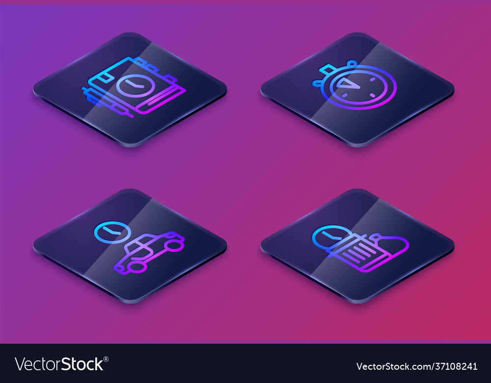 Set isometric line daily paper notepad time Vector Image Set isometric line daily paper notepad time