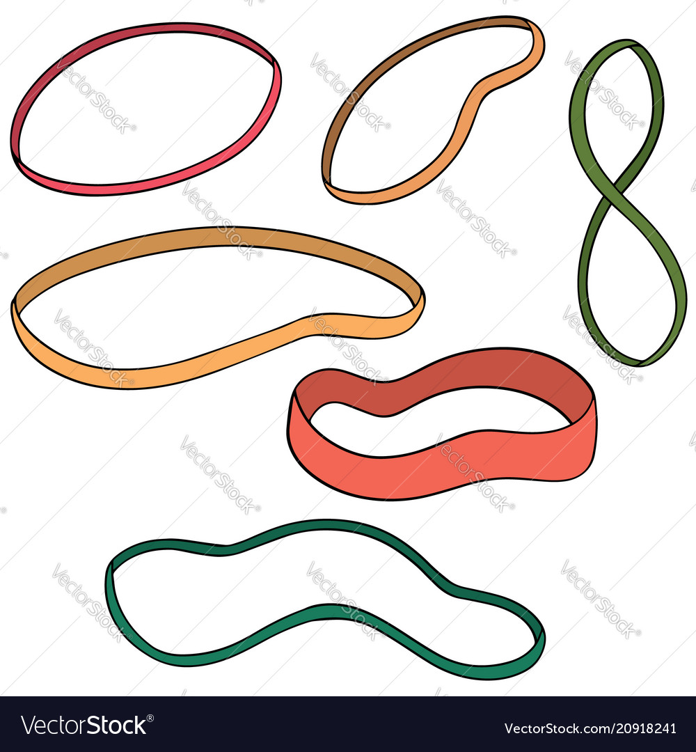 Set rubber band Royalty Free Vector Image VectorStock