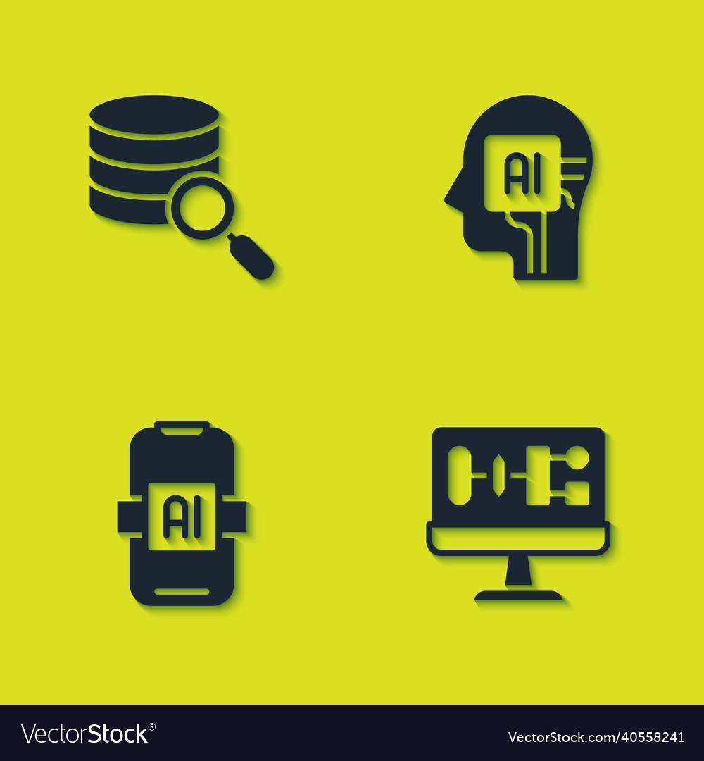 Set server algorithm artificial intelligence ai vector image Set server algorithm artificial intelligence ai