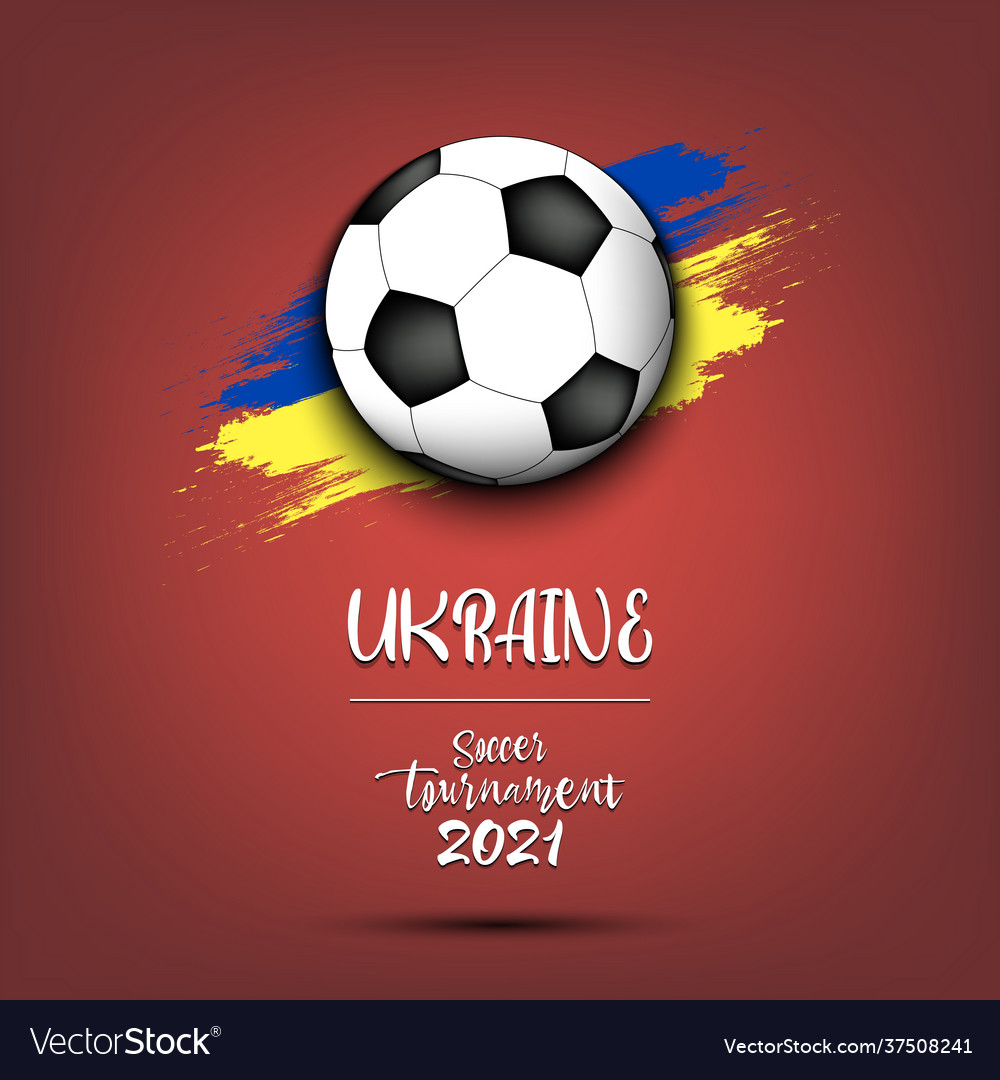 Fußball auf Flagge ukraine