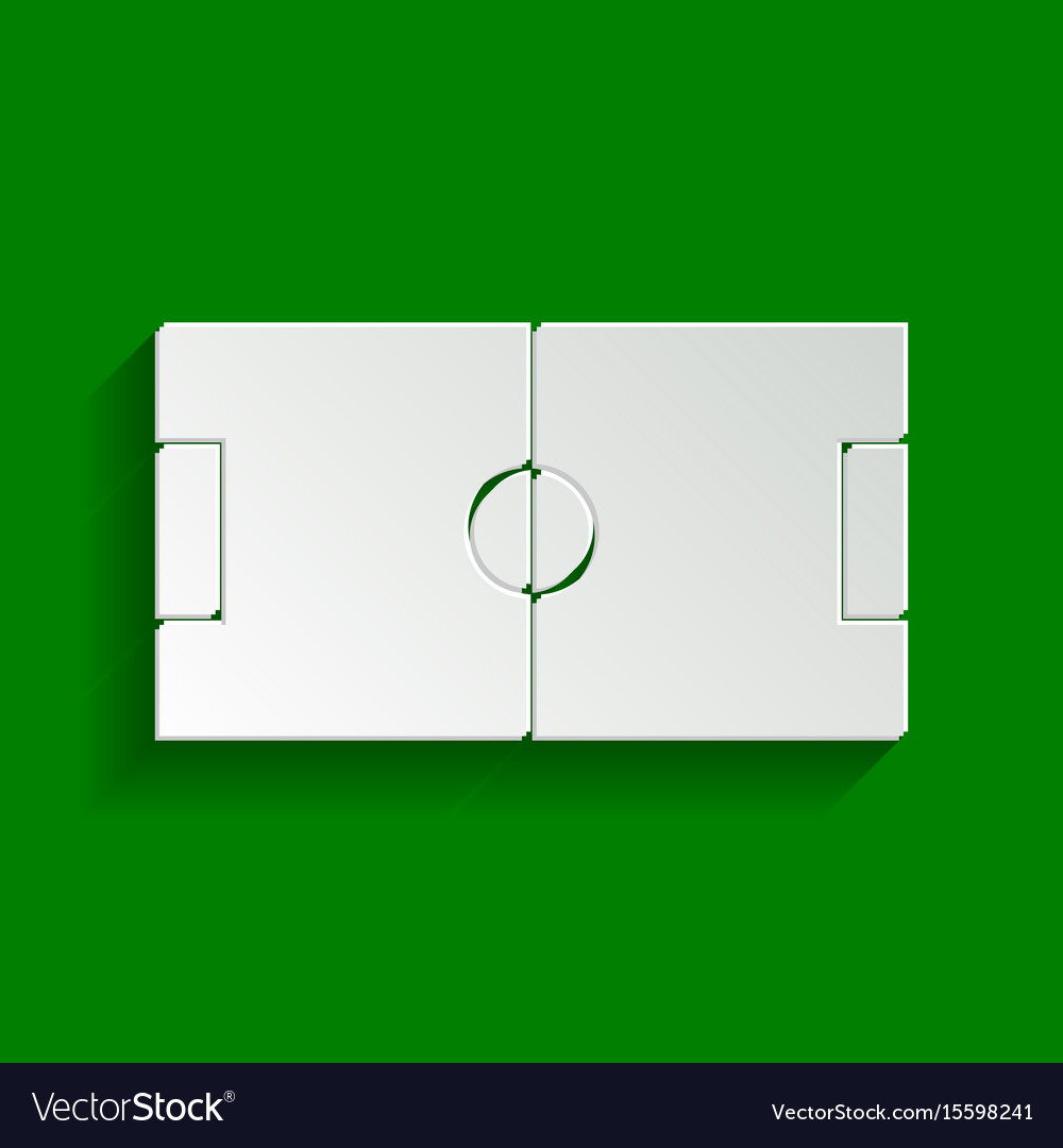 Soccer field paper whitish icon with soft