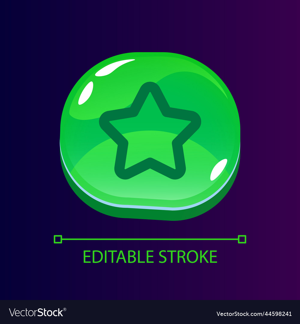 Star glossy ui button with linear icon Vector Image Star glossy ui button with linear icon