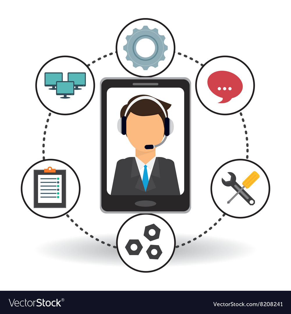 Technical service and call center icon design