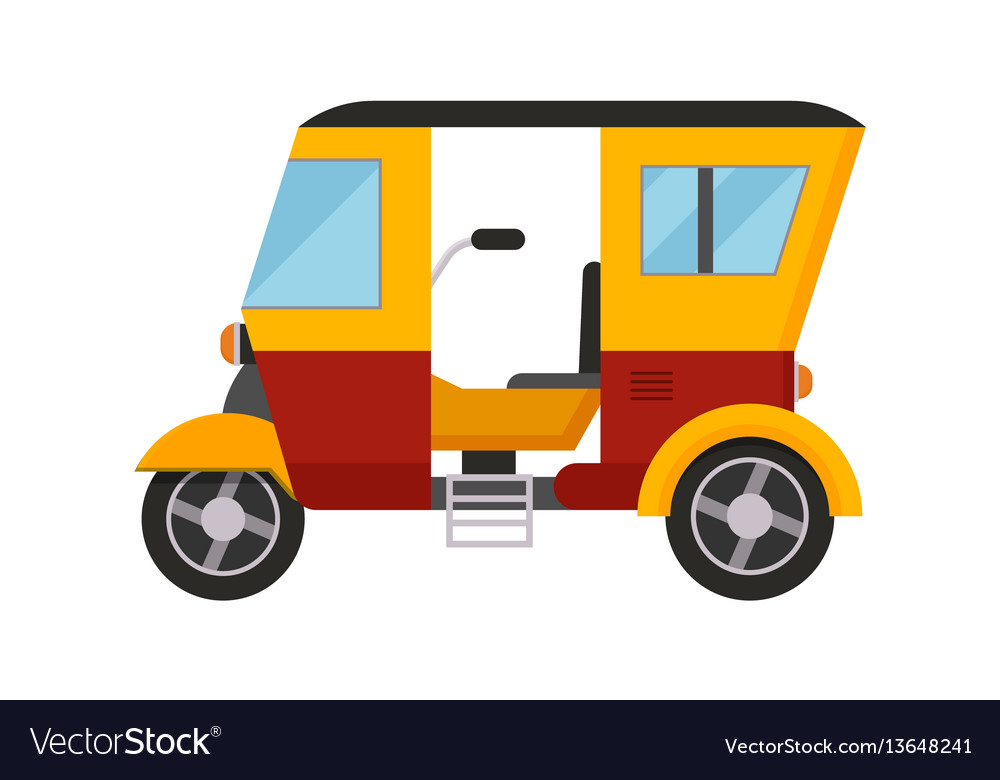 Yellow taxi bus isolated car Royalty Free Vector Image