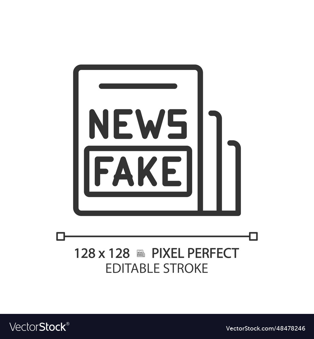 2d customizable thin linear black fake news icon