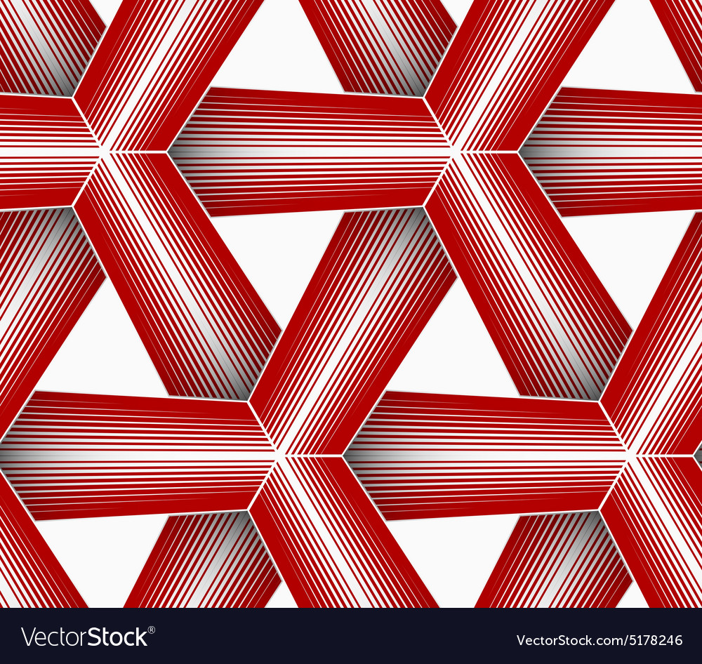 3d colored red triangular striped grid