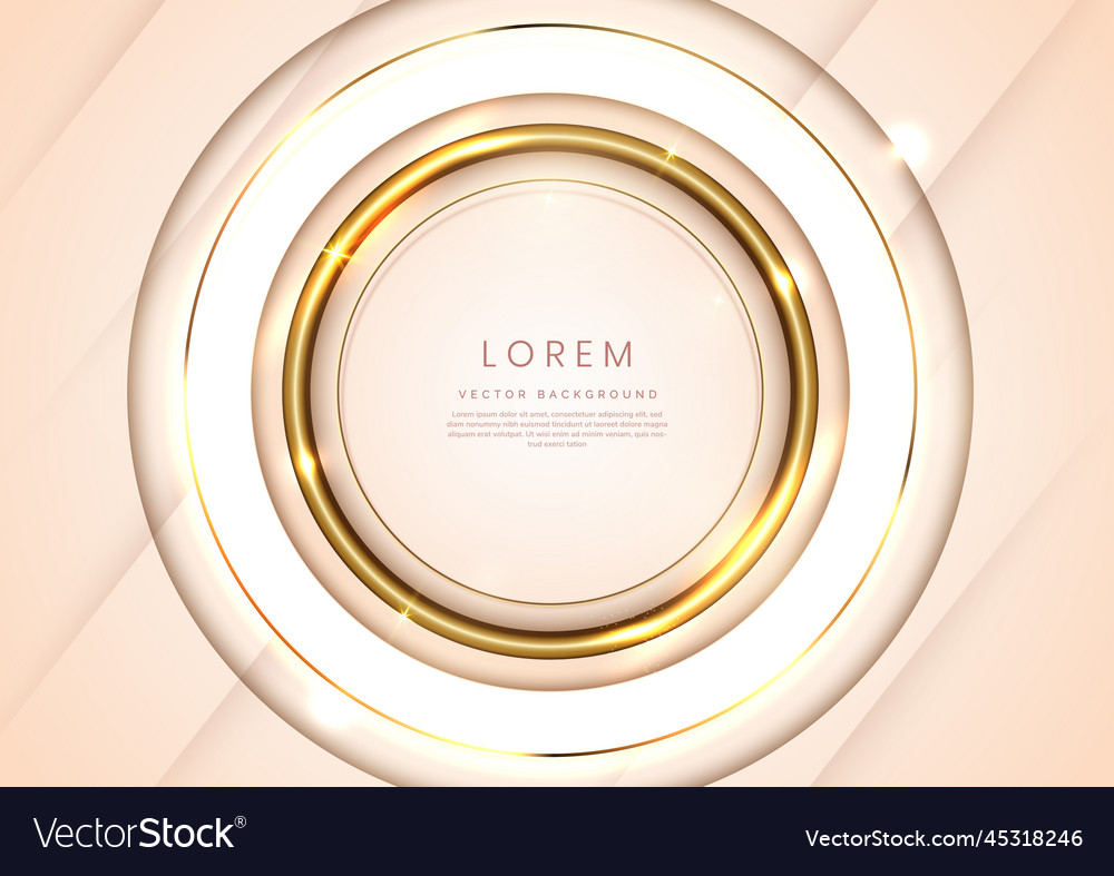Abstract 3d soft cream circle overlap with golden vector image Abstract 3d soft cream circle overlap with golden