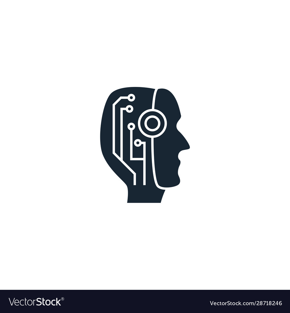 Ai robot creative icon from artificial