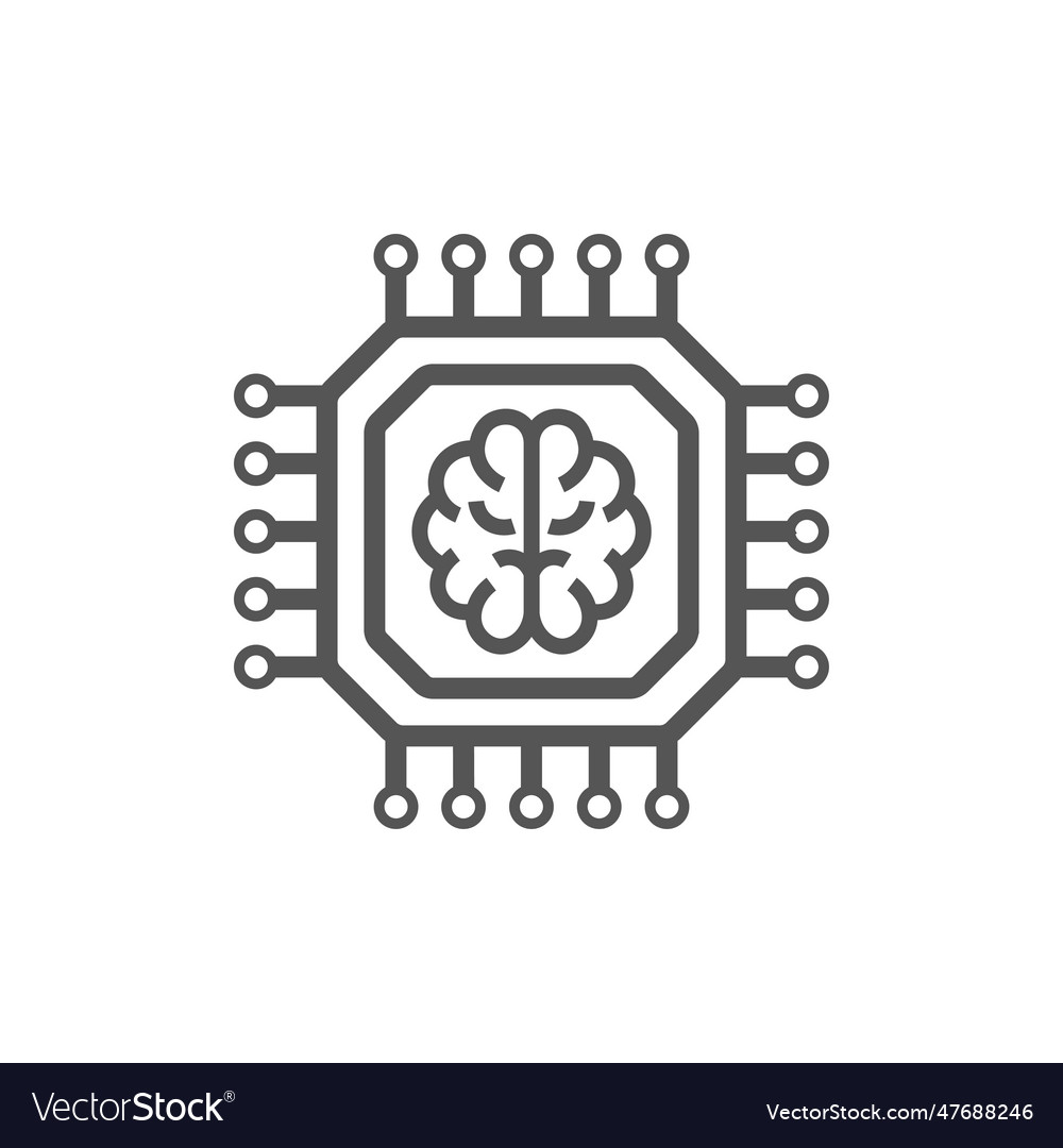Artificial intelligence processor icon