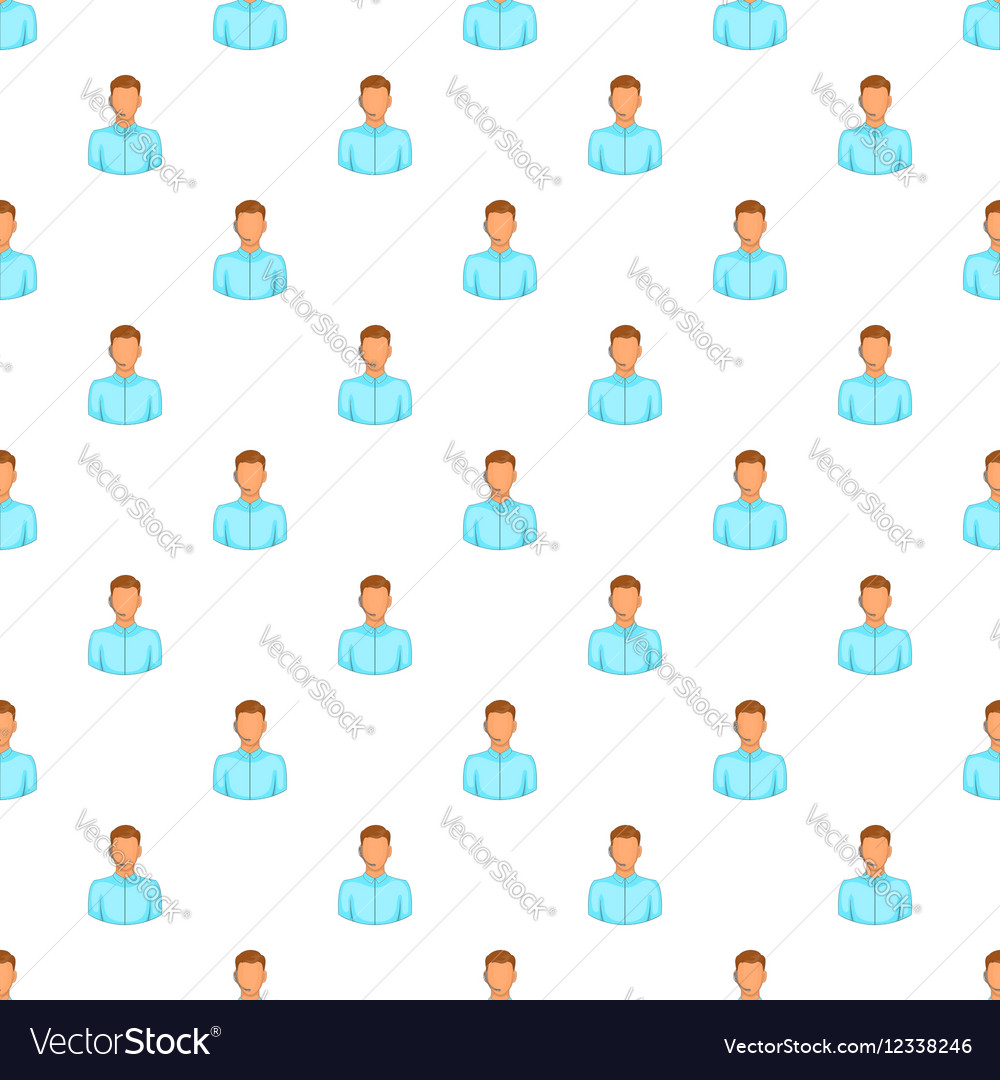 Call center operator pattern cartoon style Vector Image