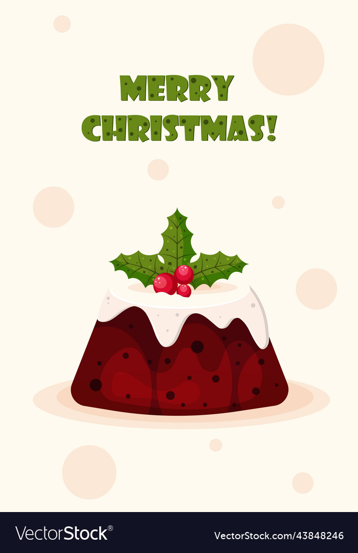 Christmas greeting card with pudding