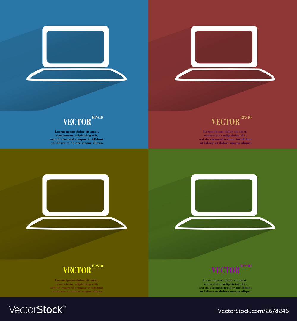 Color set notebook flat modern web button