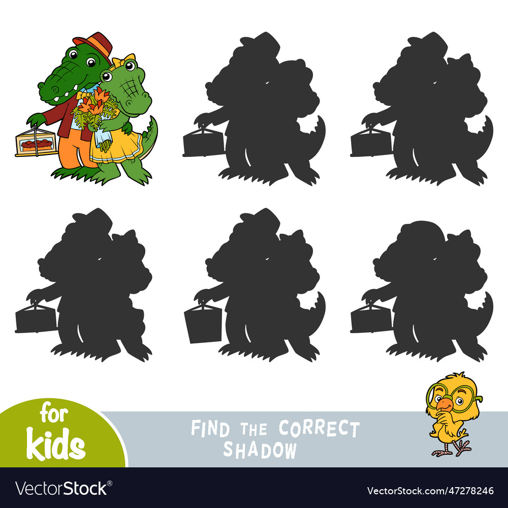 Cute Crocodiles on a Date - Shadow Matching Game