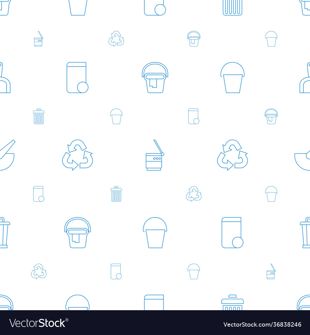 Garbage icons pattern seamless white background Vector Image Garbage icons pattern seamless white background