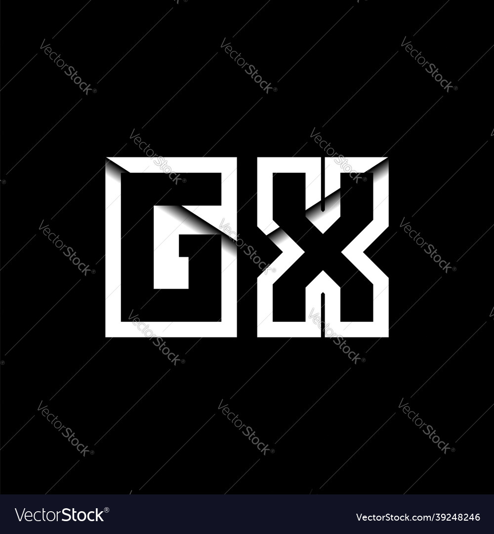 Gx monogram envelope shape style Vector Image Gx monogram envelope shape style