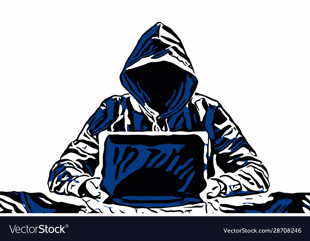 Hacker with notebook
