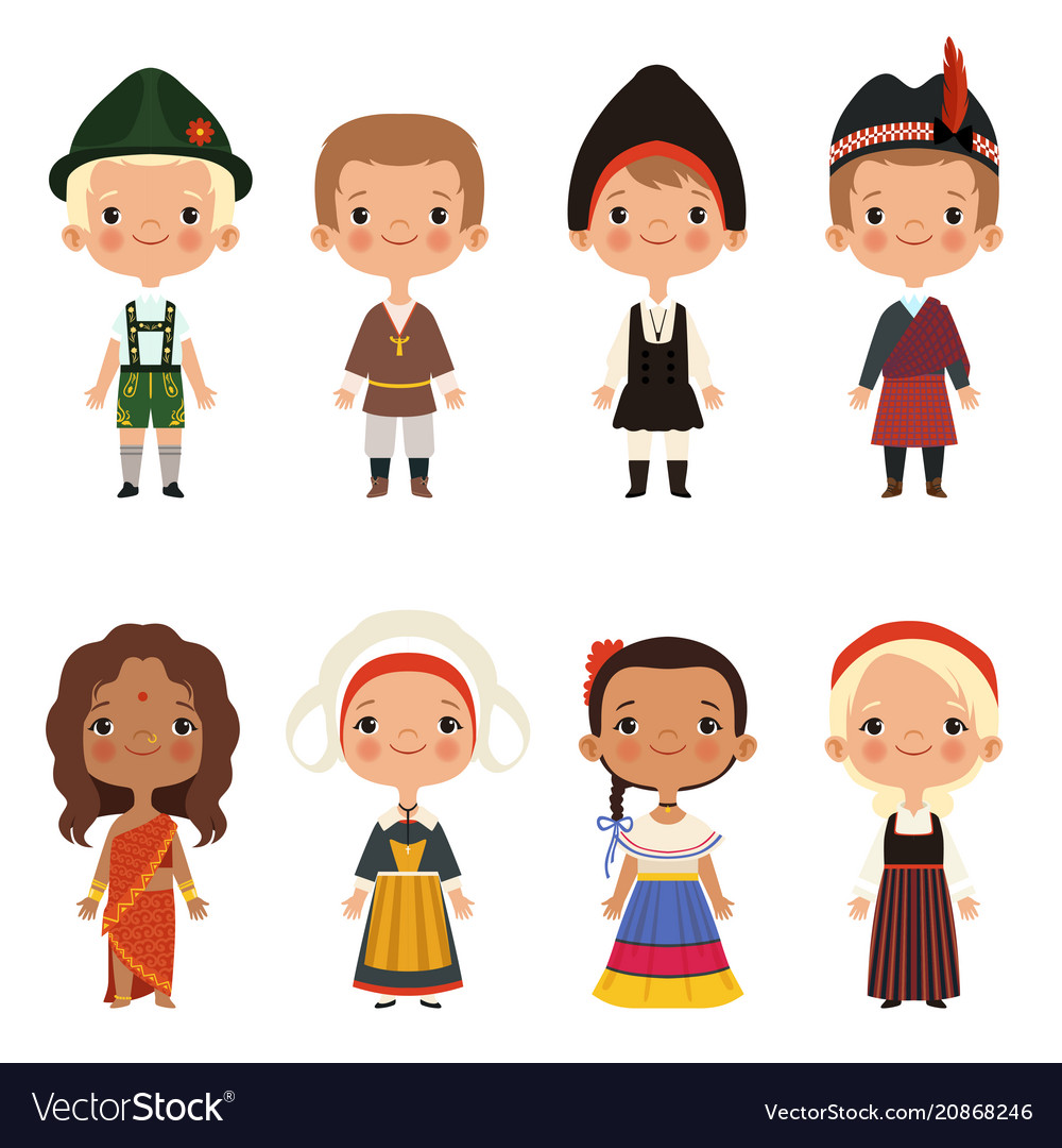 Kids of different nationalities Royalty Free Vector Image