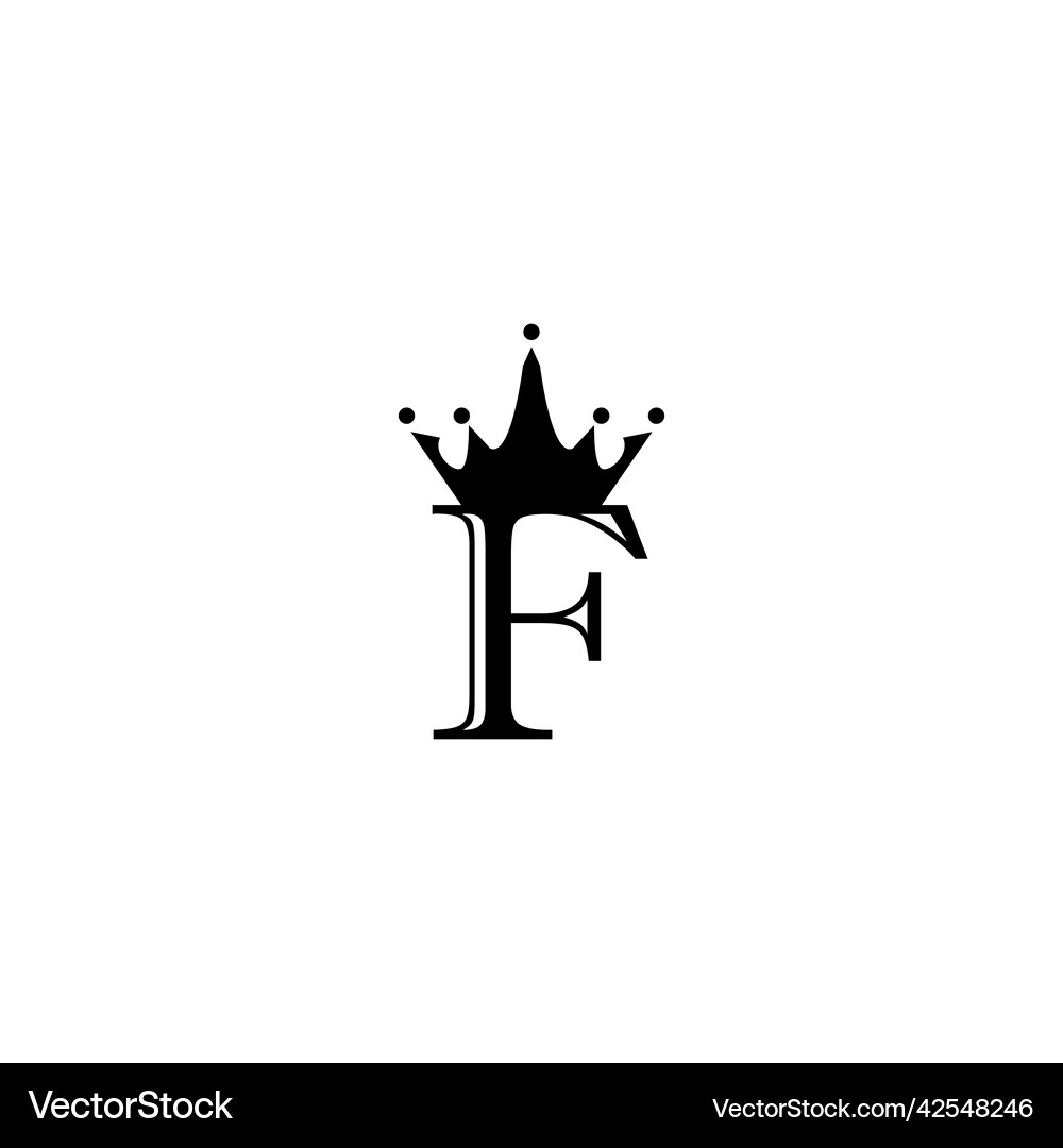 Letter f logo template king crown design – Royalty-Free Vector | VectorStock, image size:1000x1080