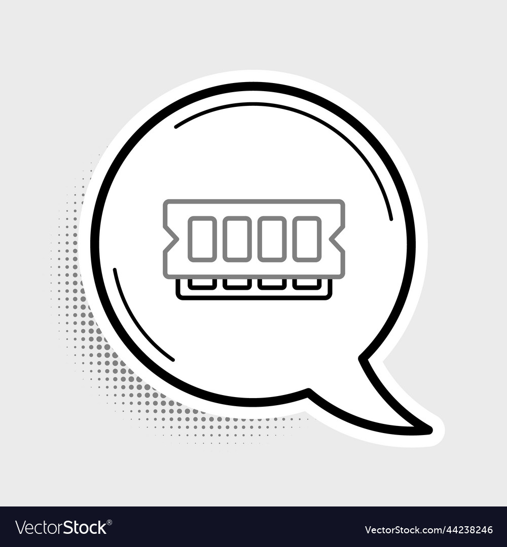 Line ram random access memory icon isolated vector image Line ram random access memory icon isolated
