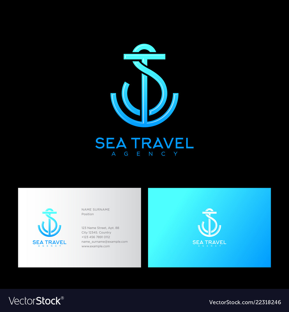 Monogram S & T with Anchor Lines