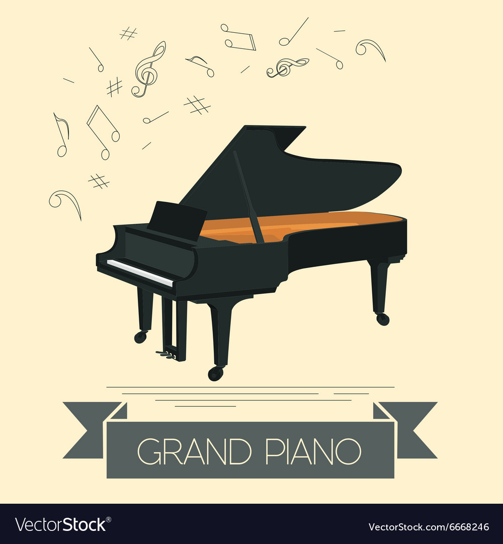 musical instruments graphic template grand piano vector image