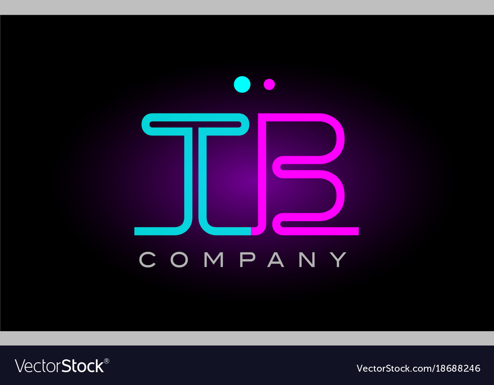 Neon lights alphabet tb t b letter logo icon