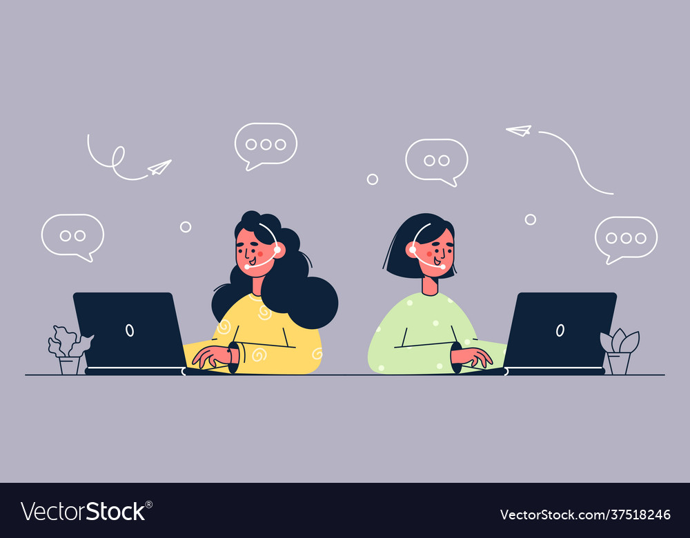 Operators and call center work concept