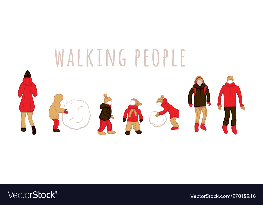 People outdoor in minimalistic flat design