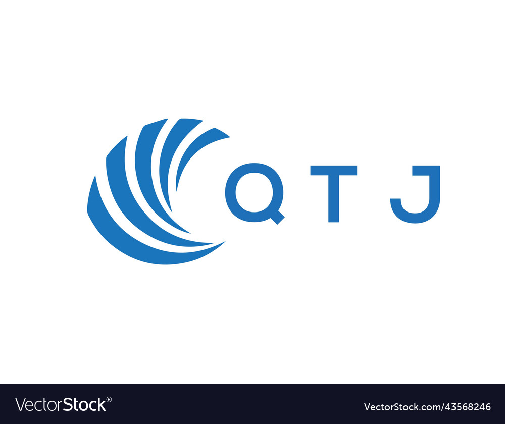 Qtj letter logo design on white background