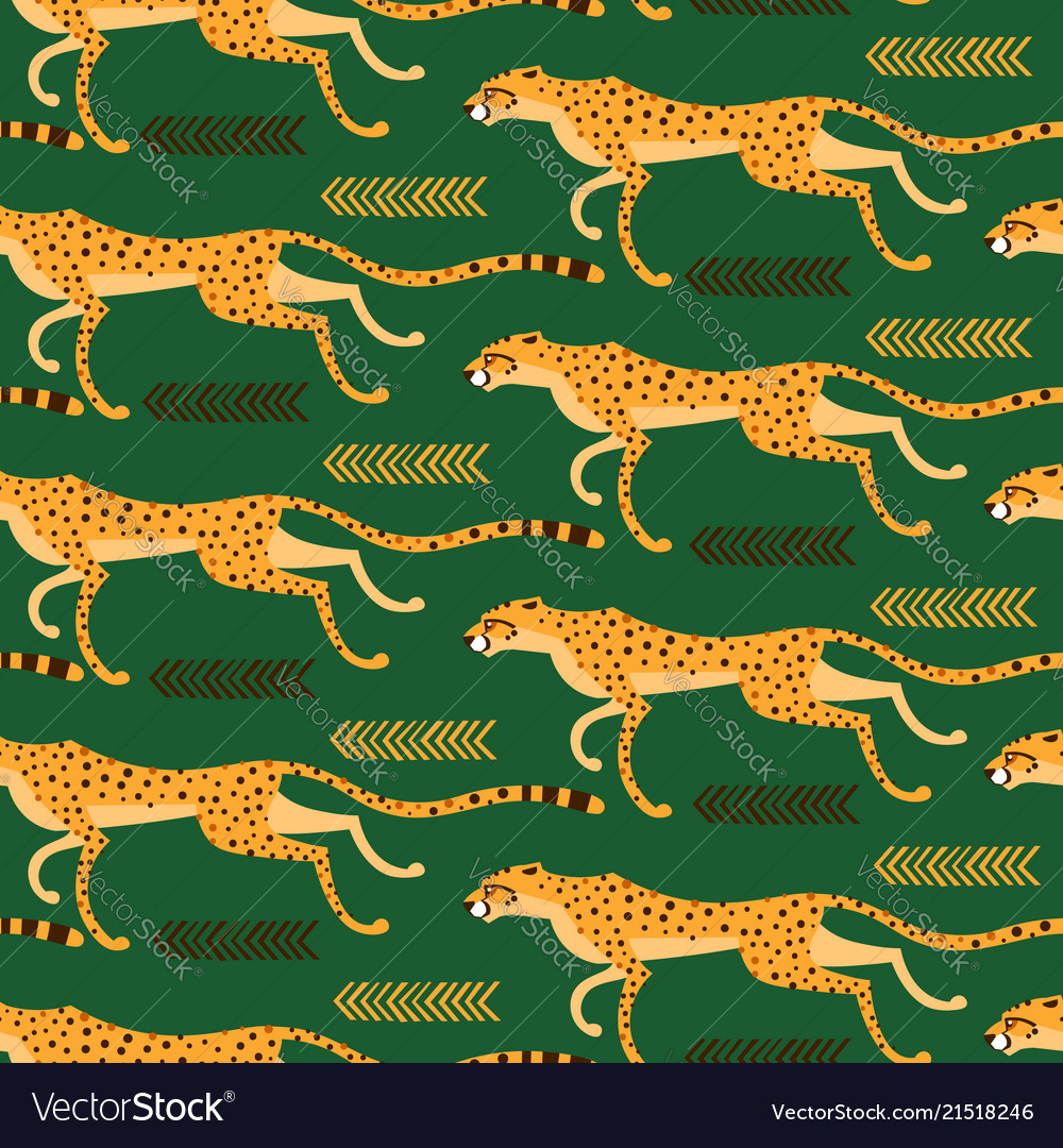 Running Cheetahs and Leopards Pattern