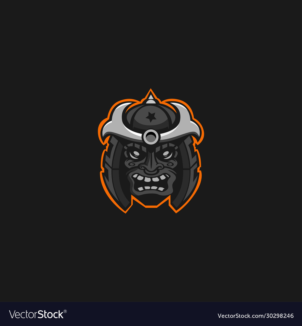 Samurai skull mascot logo