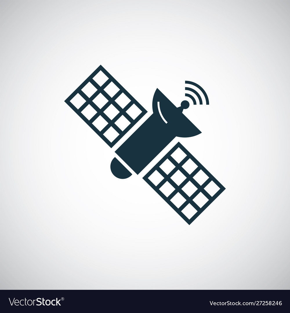 Satellite icon for web and ui on white background
