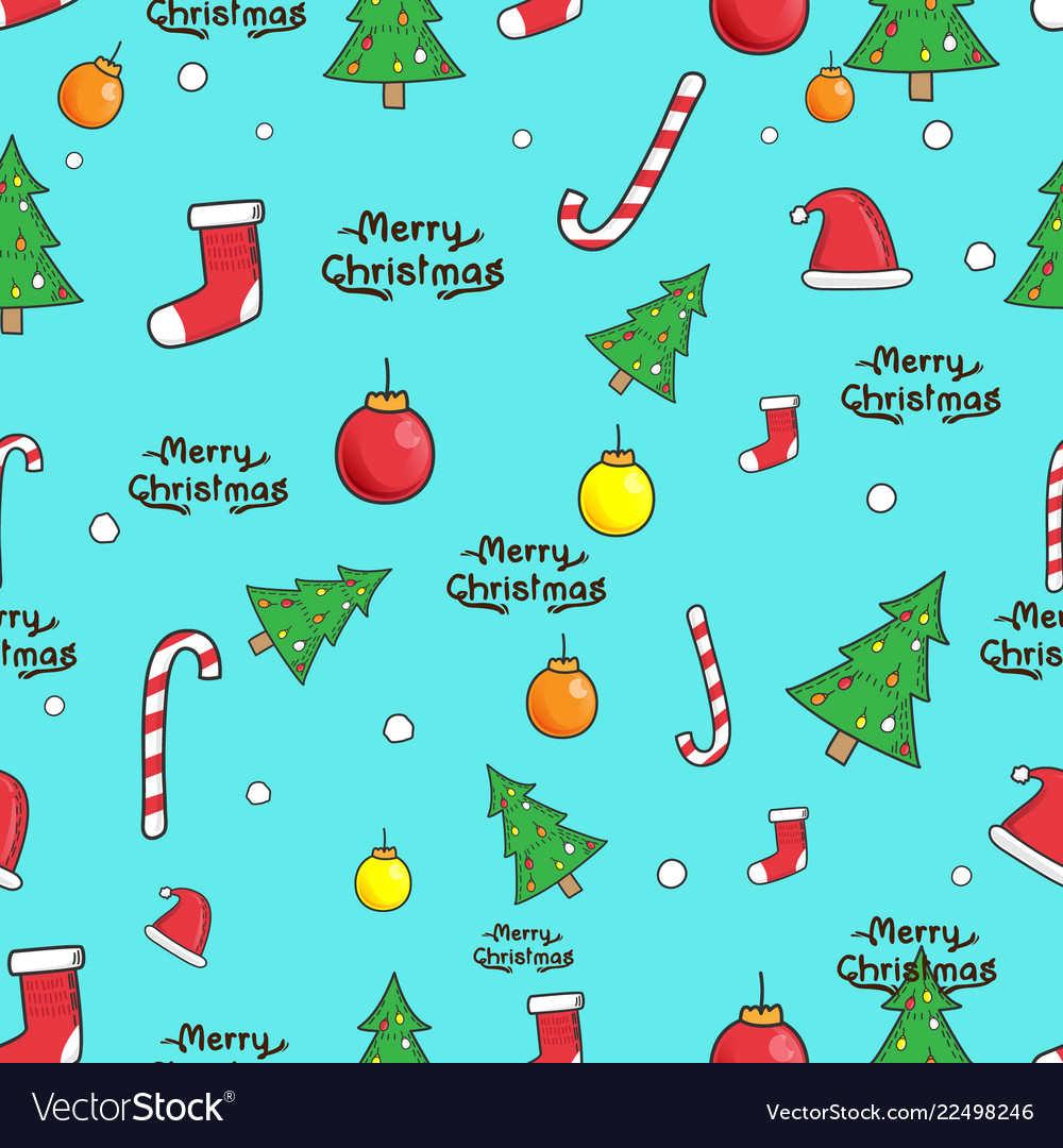 Seamless christmas elements pattern Royalty Free Vector