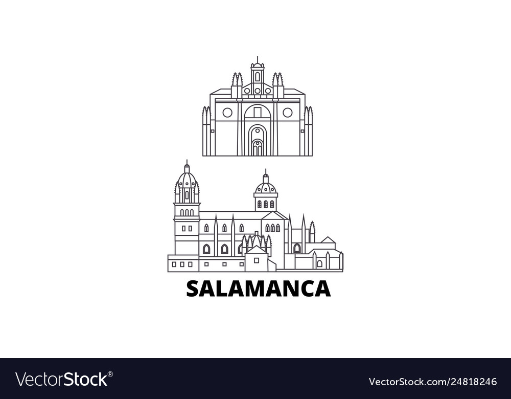 Spain salamanca line travel skyline set spain Vector Image