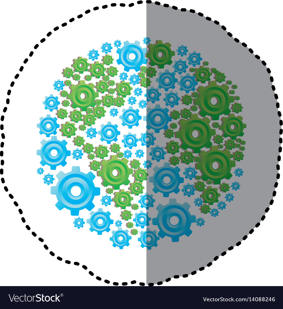Sticker colorful circular shape with pattern