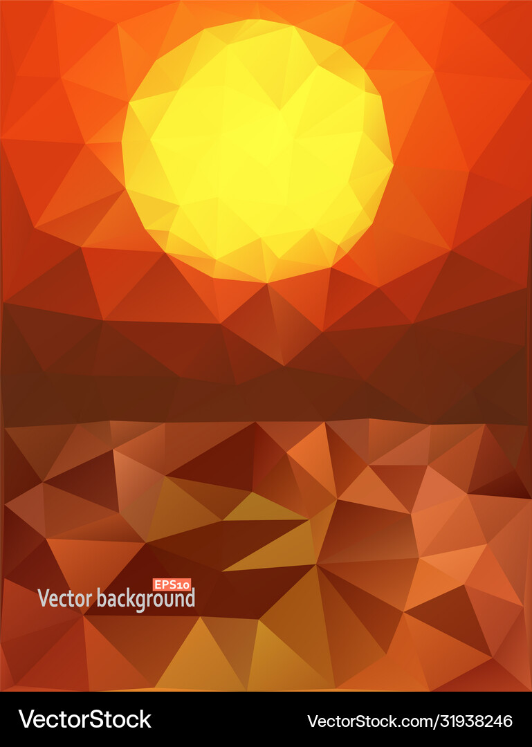 Sunset over ocean Royalty Free Vector Image - VectorStock