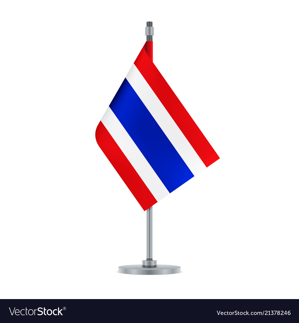 Thai flag hanging on the metallic pole