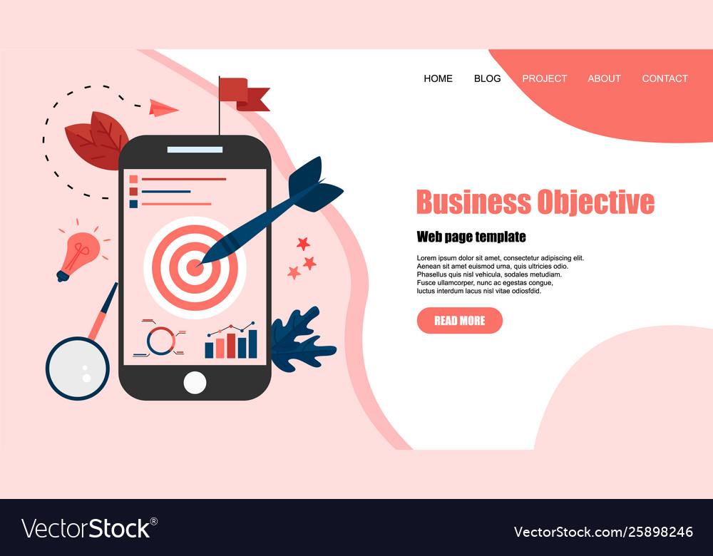 Webpage template business objective