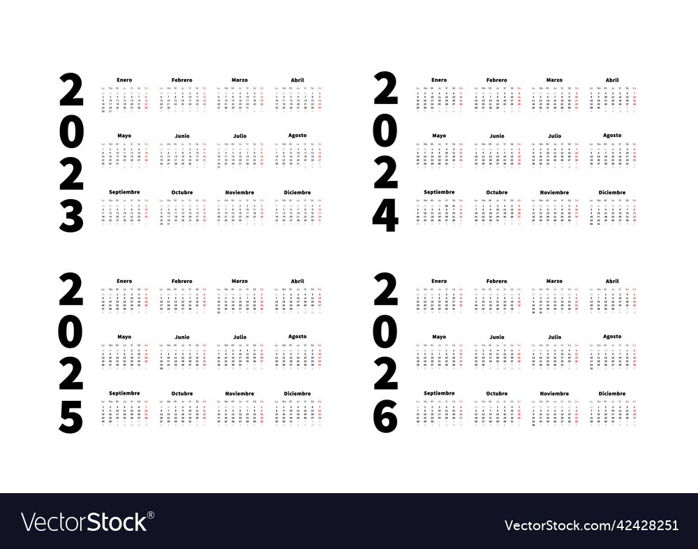 2023 2024 2025 2026 Years Simple Horizontal Vector Image