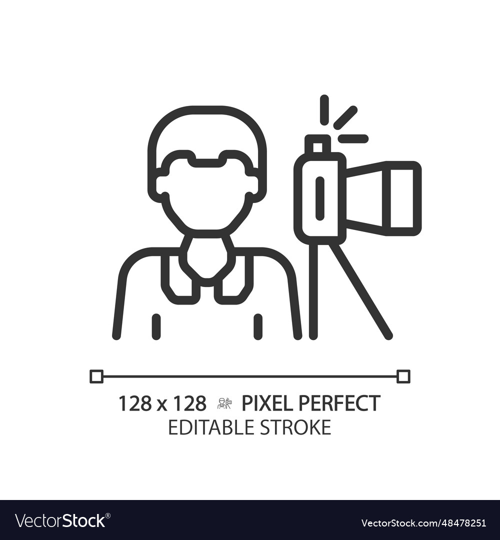 2d customizable thin linear black photojournalist vector image 2d customizable thin linear black photojournalist