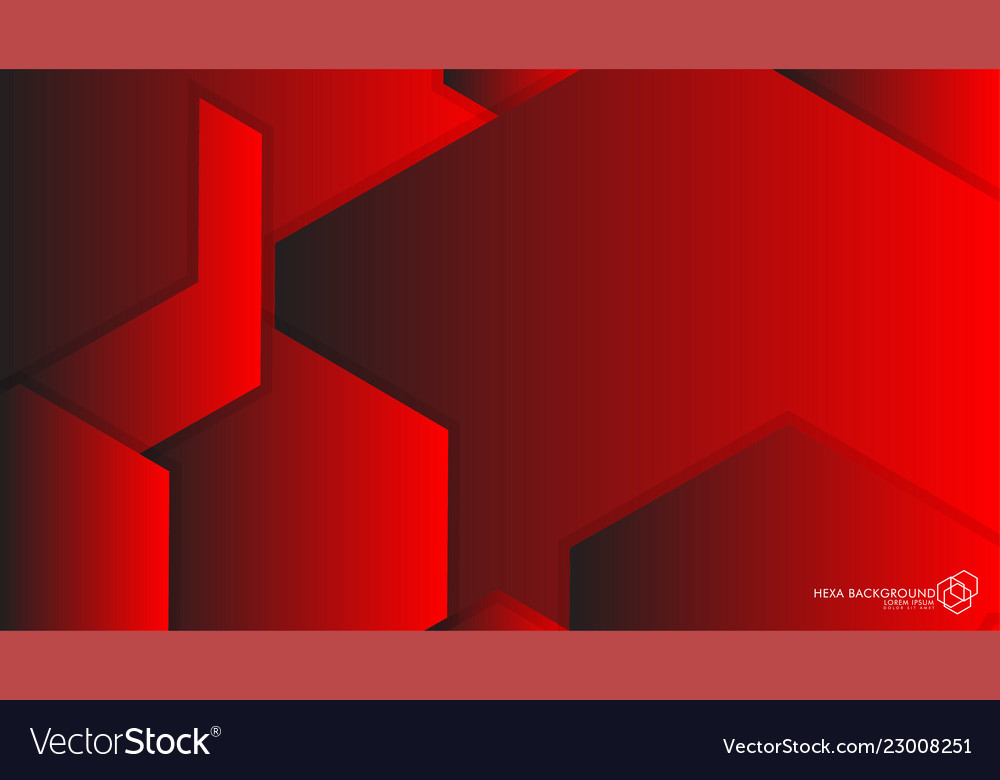 Abstract background hexagon red light and shadow vector image Abstract background hexagon red light and shadow