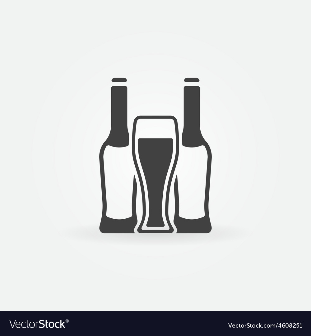 Beer bottles and glass