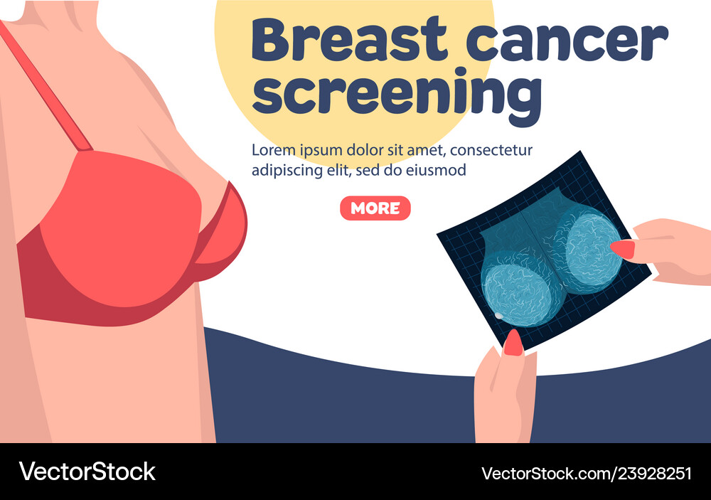 Breast Cancer Screening Banner Royalty Free Vector Image