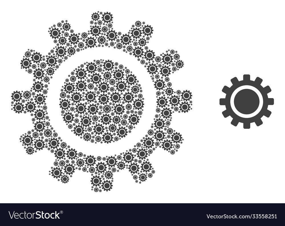Cog recursive composition self icons vector image Cog recursive composition self icons