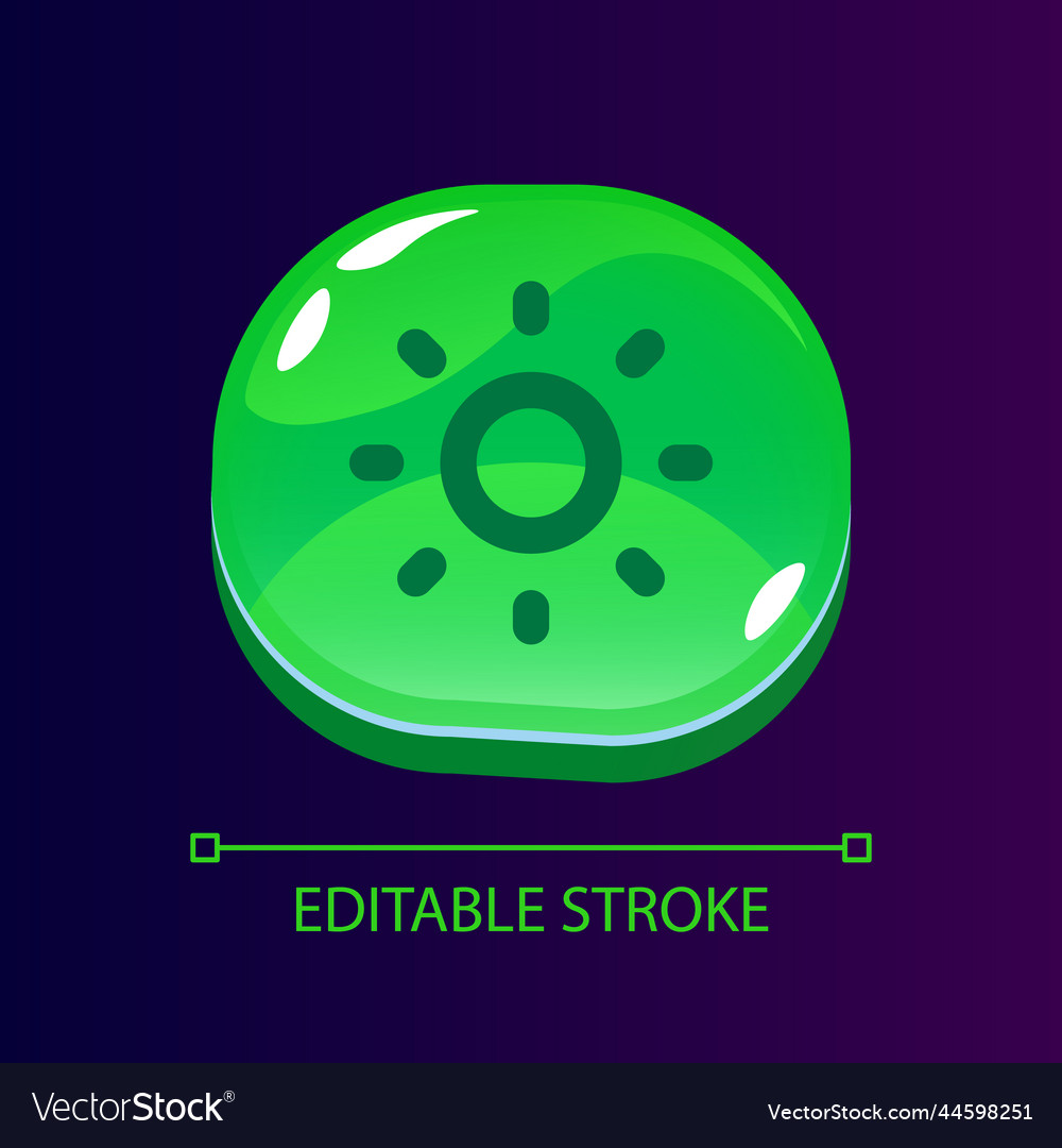 Day mode glossy ui button with linear icon vector image Day mode glossy ui button with linear icon