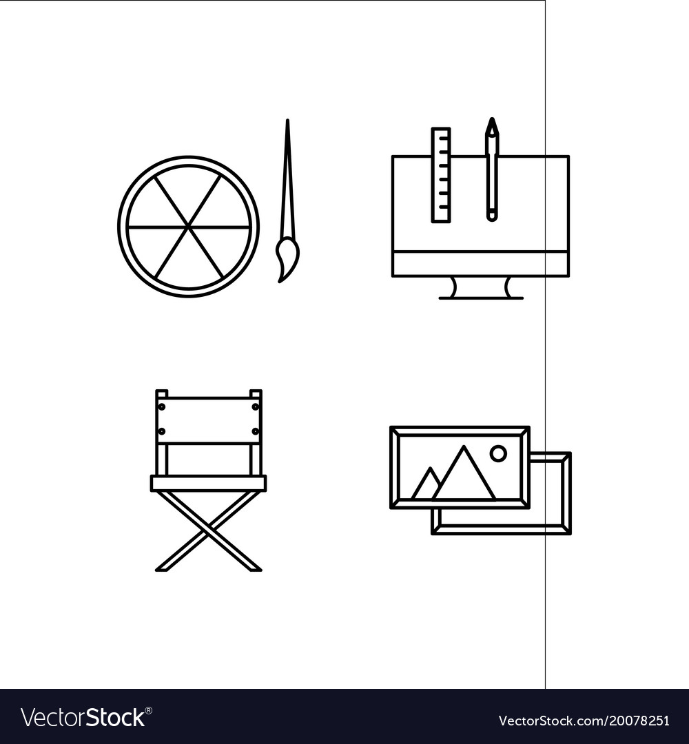 Design and studio simple linear icon setsimple