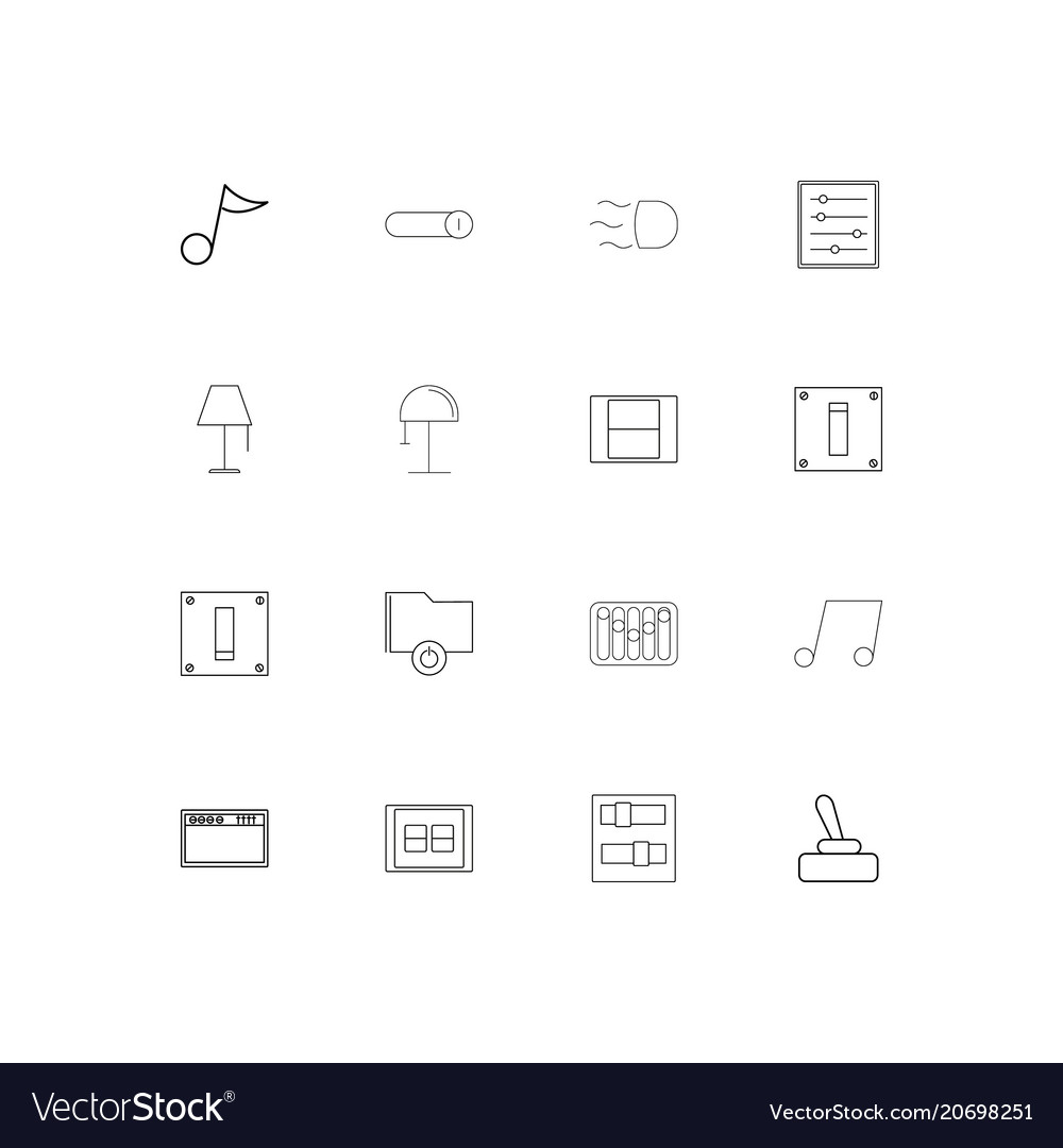 Electrical simple linear icons set outlined