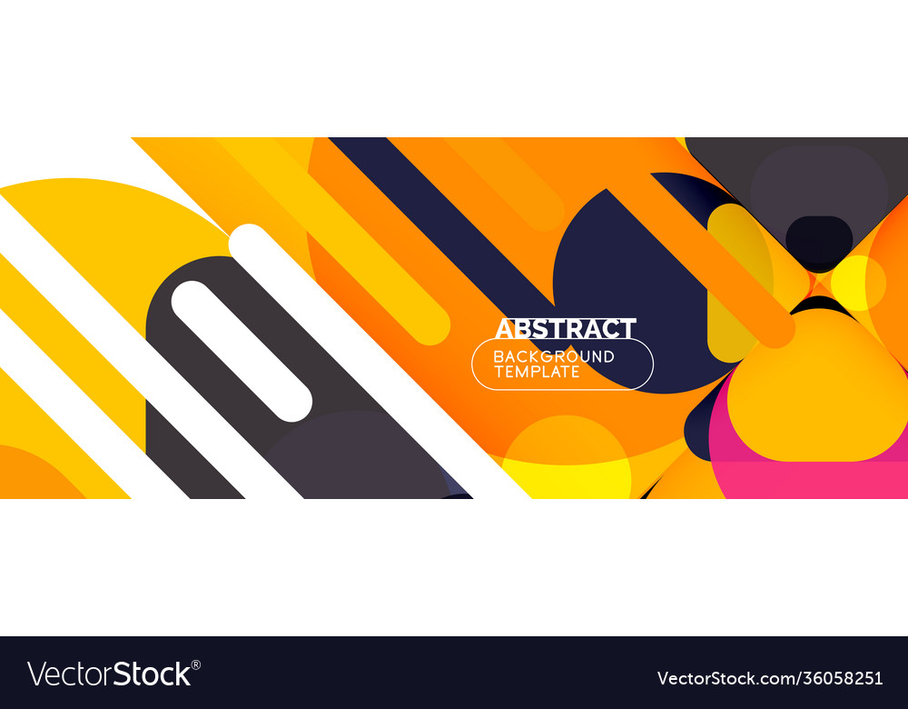 Flat geometric round shapes and dynamic lines Vector Image Flat geometric round shapes and dynamic lines