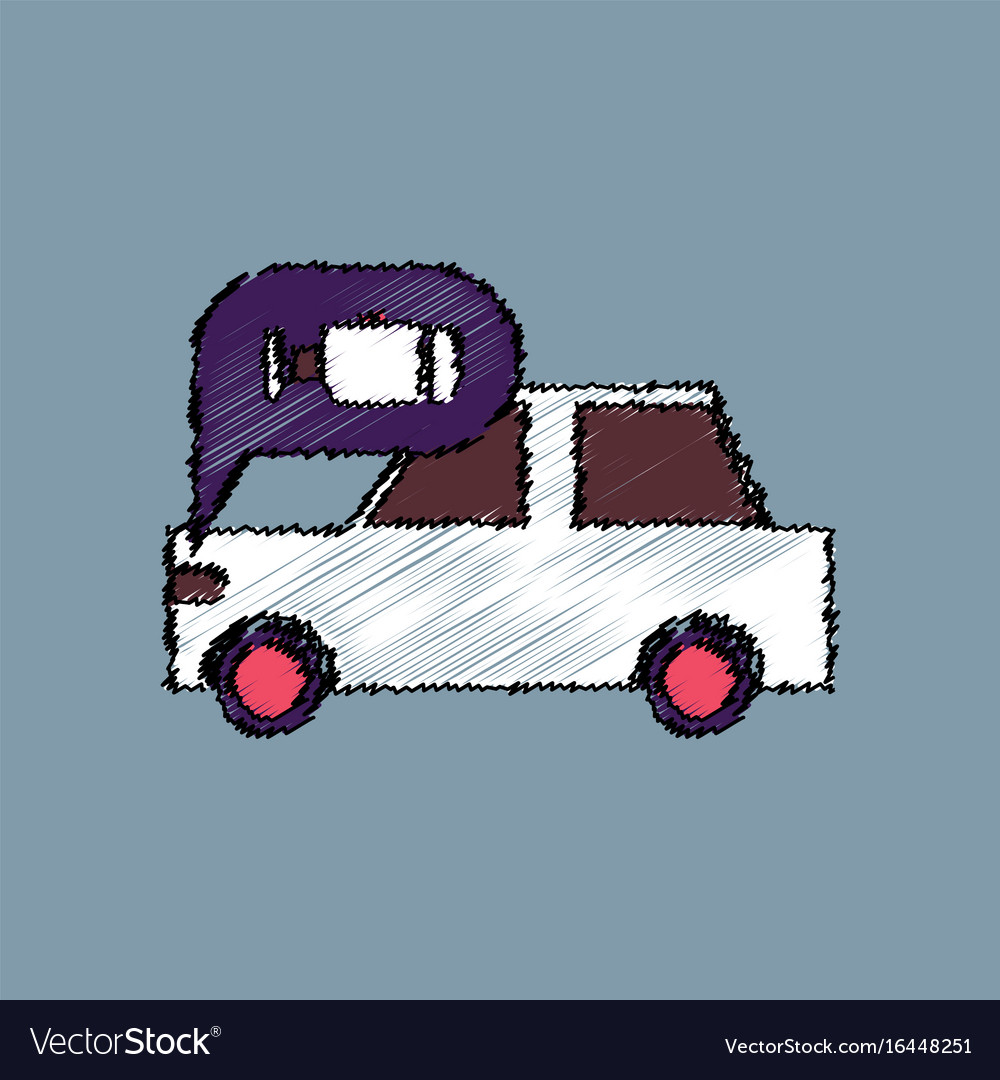 Flat icon design collection car and engine